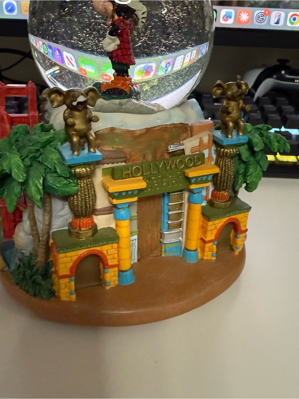 Disney California Adventure Exclusive Musical Snowglobe Mickey Explorer RARE - Picture 3 of 6